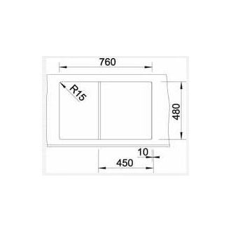 Blanco ZIA 45 S 514717 drez s odkvapom, obojstranný aluminium drez vstavaný