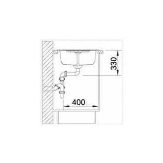 Blanco ZIA 45 S 514717 drez s odkvapom, obojstranný aluminium drez vstavaný