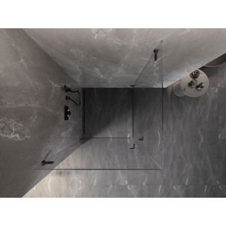 Sprchovací kút Mexen Lunar-B Duo s výklopným mechanizmom 90 x 90 cm, priehľadný, čierny - 832-090L-090P-70-00