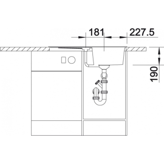 Blanco ZIA 45 S 514725 drez s odkvapom, obojstranný aluminium drez vstavaný