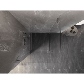 Sprchovací kút Mexen Lunar-B Duo s výklopným mechanizmom 70 x 70 cm, priehľadný, kartáčovaný nikel - 832-070L-070P-97-00