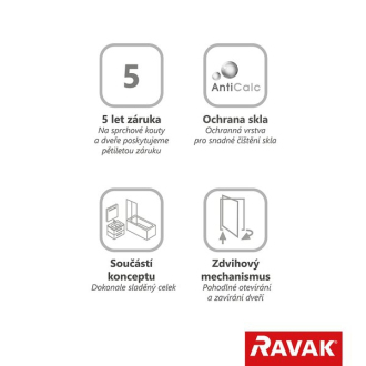 Ravak CSD1-80 satin+Transparent 0QV40U00Z1