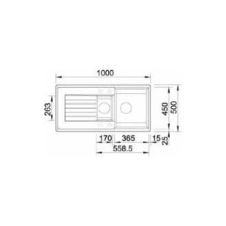Blanco ZIA 6 S 514733 drez s odkvapom, obojstranný aluminium drez vstavaný