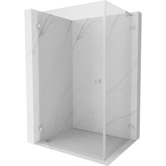 Mexen Lunar-B L sprchový kút s ľavým výklopným uchytením 95 x 80 cm, priehľadný, kartáčovaný nikel - 832L-095-080-97-00-L
