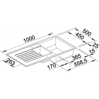 Blanco ZIA 6 S 514741 drez s odkvapom, obojstranný aluminium drez vstavaný