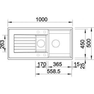 Blanco ZIA 6 S 514741 drez s odkvapom, obojstranný aluminium drez vstavaný