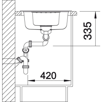 Blanco ZIA 6 S 514741 drez s odkvapom, obojstranný aluminium drez vstavaný