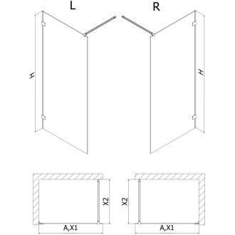 Mexen Lunar Sprchová zástena ľavá 50 x 200 cm, 8 mm priehľadná, chróm - 830-050-000-01-00-L