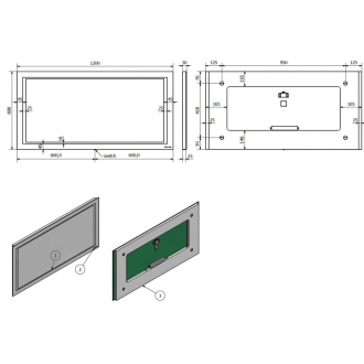 VLTAVA obdĺžnikové zrkadlo s LED osvetlením V 600 × Š 1200 mm ZRVLTA6012