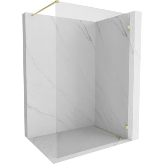Mexen Lunar Sprchová zástena pravá 150 x 200 cm, 8 mm priehľadná, kartáčované zlato - 830-150-000-55-00-P