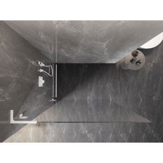 Mexen Lunar L Sprchová zástena ľavá 70 x 200 cm, 8 mm priehľadná, biela - 830L-070-000-20-00-L