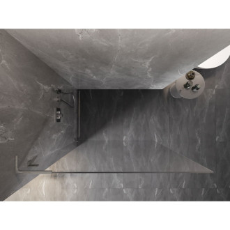 Mexen Lunar L Sprchová zástena ľavá 90 x 200 cm, 8 mm priehľadná, kartáčovaný nikel - 830L-090-000-97-00-L