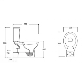 kombi WC CARMINA zadný odpad, spodné napúšťanie OLKGCA04KLZ02M