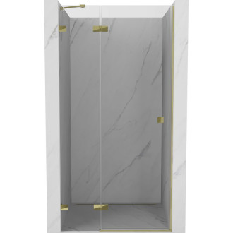 Sprchové dvere Mexen Lunar s ľavými pántami 85 cm, priehľadné, zlaté - 834-085-000-50-00-L