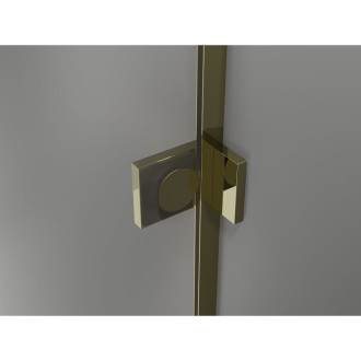 Sprchové dvere Mexen Lunar s ľavými pántami 125 cm, priehľadné, zlaté - 834-125-000-50-00-L