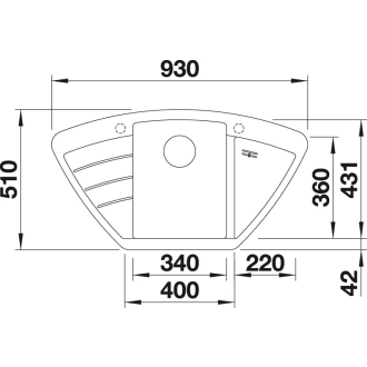 Blanco ZIA 9 E 514757 dvojdrez aluminium drez vstavaný
