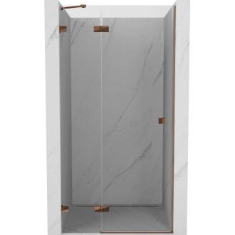Sprchové dvere Mexen Lunar s ľavými pántami 115 cm, priehľadné, ružové zlato - 834-115-000-60-00-L