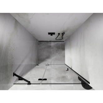 Sprchové dvere Mexen Lunar s ľavými pántami 70 cm, priehľadné, čierne - 834-070-000-70-00-L