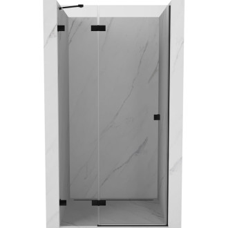 Sprchové dvere Mexen Lunar s ľavými pántami 95 cm, priehľadné, čierne - 834-095-000-70-00-L