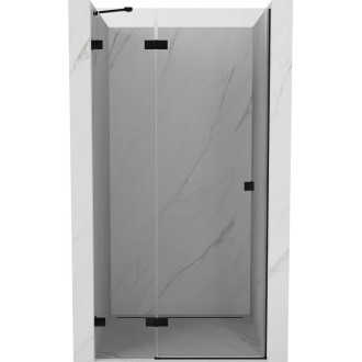 Sprchové dvere Mexen Lunar s ľavými pántami 125 cm, priehľadné, čierne - 834-125-000-70-00-L