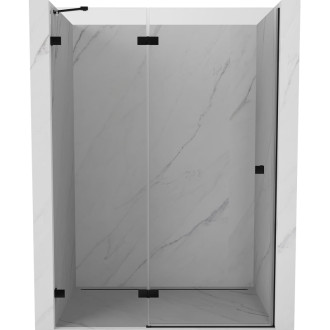 Sprchové dvere Mexen Lunar s ľavými pántami 135 cm, priehľadné, čierne - 834-135-000-70-00-L