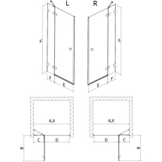 Sprchové dvere Mexen Lunar s pravými pántami 120 cm, priehľadné, chróm - 834-120-000-01-00-P