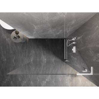 Mexen Lunar L Sprchová zástena pravá 100 x 200 cm, 8 mm priehľadná, biela - 830L-100-000-20-00-P