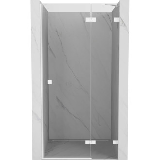Sprchové dvere Mexen Lunar s pravými pántami 115 cm, priehľadné, biele - 834-115-000-20-00-P