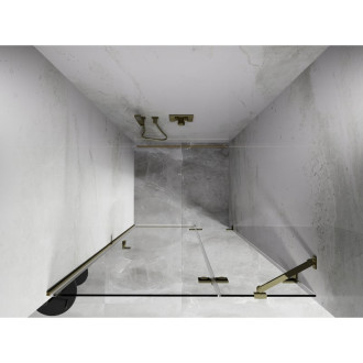 Sprchové dvere Mexen Lunar s pravými pántami 90 cm, priehľadné, zlaté - 834-090-000-50-00-P