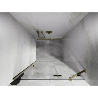 Sprchové dvere Mexen Lunar s pravými pántami 115 cm, priehľadné, zlaté - 834-115-000-50-00-P