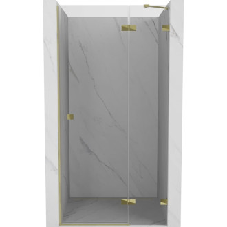 Sprchové dvere Mexen Lunar s pravými pántami 120 cm, priehľadné, zlaté - 834-120-000-50-00-P