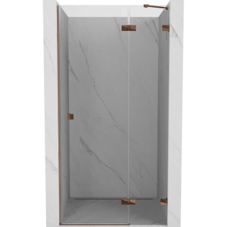 Sprchové dvere Mexen Lunar s pravými pántami 85 cm, priehľadné, ružové zlato - 834-085-000-60-00-P