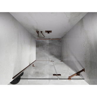 Sprchové dvere Mexen Lunar s pravými pántami 120 cm, priehľadné, ružové zlato - 834-120-000-60-00-P