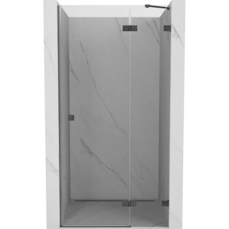 Sprchové dvere Mexen Lunar s pravými pántami 100 cm, priehľadné, kartáčovaná pištoľovo sivá - 834-100-000-66-00-P