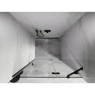Sprchové dvere Mexen Lunar s pravými pántami 95 cm, priehľadné, čierne - 834-095-000-70-00-P