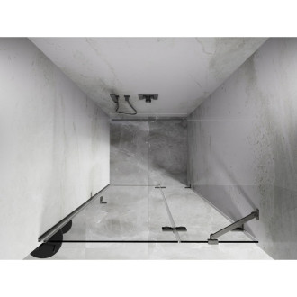 Sprchové dvere Mexen Lunar s pravými pántami 120 cm, priehľadné, kartáčovaný nikel - 834-120-000-97-00-P