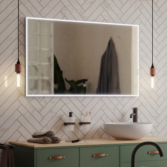 Nimco Séria 13000 ZPC 13003-90 čierne LED zrkadlo 800x700 čierna matná