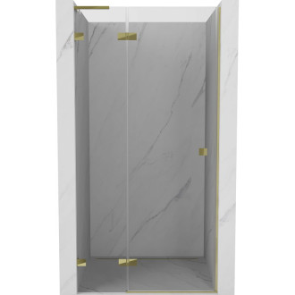 Sprchové dvere Mexen Lunar L s ľavými pántami 120 cm, priehľadné, zlaté - 834L-120-000-50-00-L