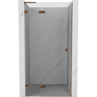 Sprchové dvere Mexen Lunar L s ľavými pántami 105 cm, priehľadné, ružové zlato - 834L-105-000-60-00-L