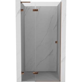 Sprchové dvere Mexen Lunar L s ľavými pántami 120 cm, priehľadné, ružové zlato - 834L-120-000-60-00-L