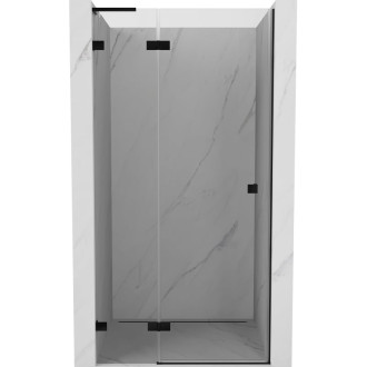 Sprchové dvere Mexen Lunar L s ľavými pántami 105 cm, priehľadné, čierne - 834L-105-000-70-00-L