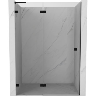 Sprchové dvere Mexen Lunar L s ľavými pántami 135 cm, priehľadné, čierne - 834L-135-000-70-00-L