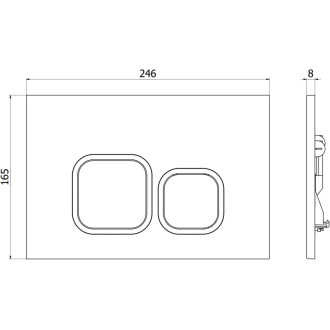 Splachovacie tlačidlo Mexen Tex 03, kartáčovaný nikel - 6103-10