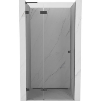 Sprchové dvere Mexen Lunar L s ľavými pántami 115 cm, priehľadné, strieborná - 834L-115-000-95-00-L