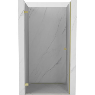 Sprchové dvere Mexen Lunar-B s ľavými pántami 85 cm, priehľadné, zlaté - 832-085-000-50-00-L