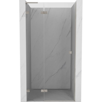 Sprchové dvere Mexen Lunar L s ľavými pántami 105 cm, priehľadné, kartáčovaný nikel - 834L-105-000-97-00-L