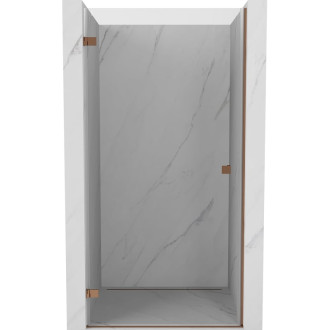 Sprchové dvere Mexen Lunar-B s ľavými pántami 90 cm, priehľadné, ružové zlato - 832-090-000-60-00-L