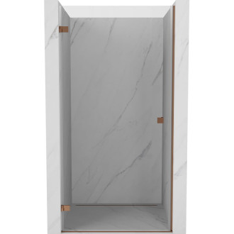 Sprchové dvere Mexen Lunar-B s ľavými pántami 95 cm, priehľadné, ružové zlato - 832-095-000-60-00-L