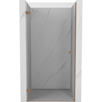 Sprchové dvere Mexen Lunar-B s ľavými pántami 70 cm, priehľadné, kartáčovaná meď - 832-070-000-65-00-L