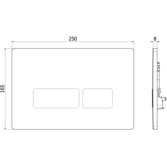 Splachovacie tlačidlo Mexen Tex 04, lesklé biele - 6104-01